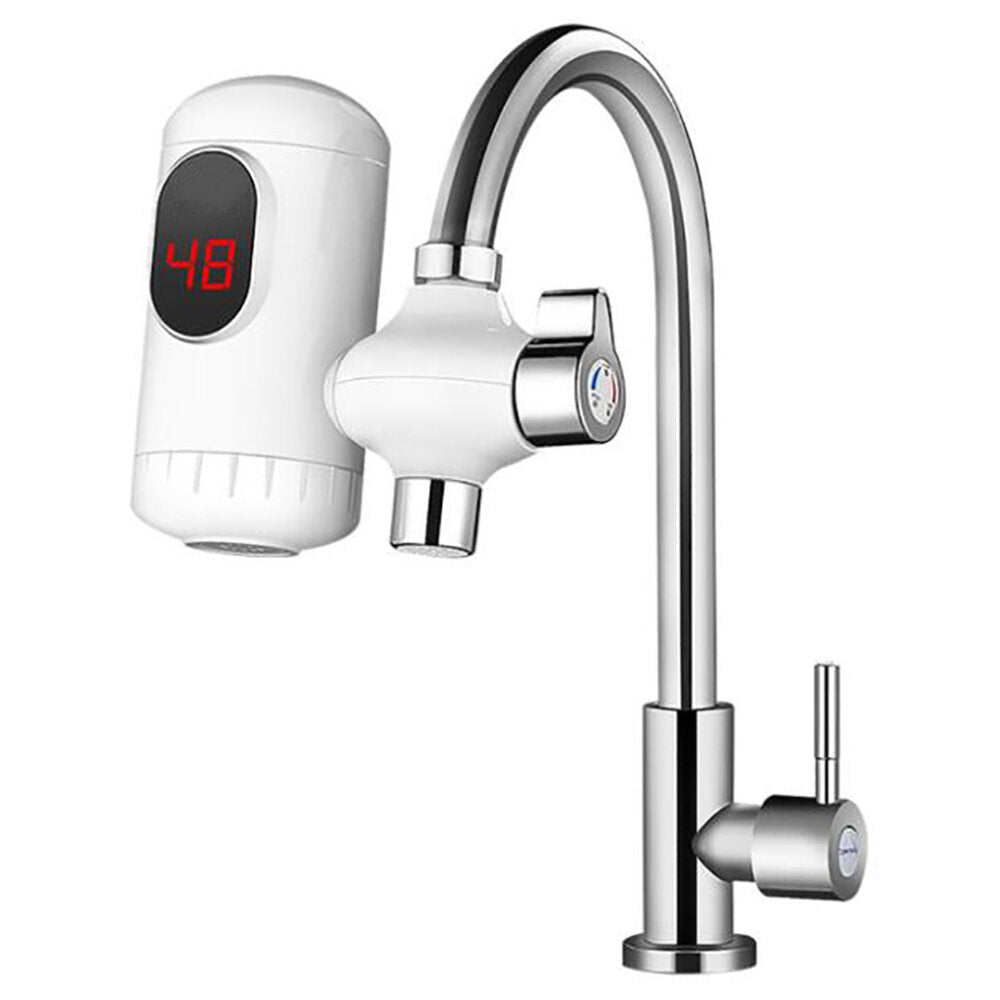 3000W 220V 3 Seconds Instant Tankless Electric Hot Water Heater Faucet Kitchen Fast Heating Tap with LED Digital Display