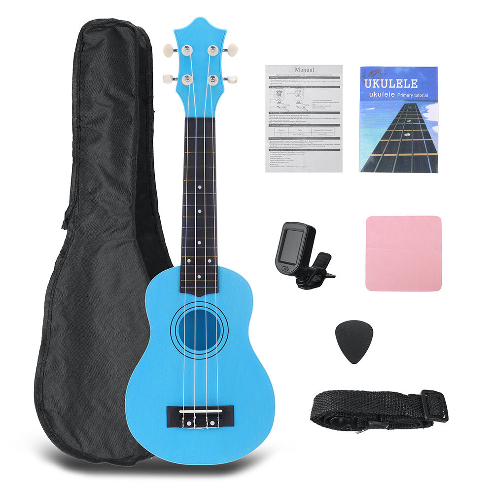 21 Inch Ukulele Kit Basswood Nylon 4 Strings Guitarra Acoustic Bass Guitar Musical Stringed Instrument for Beginners