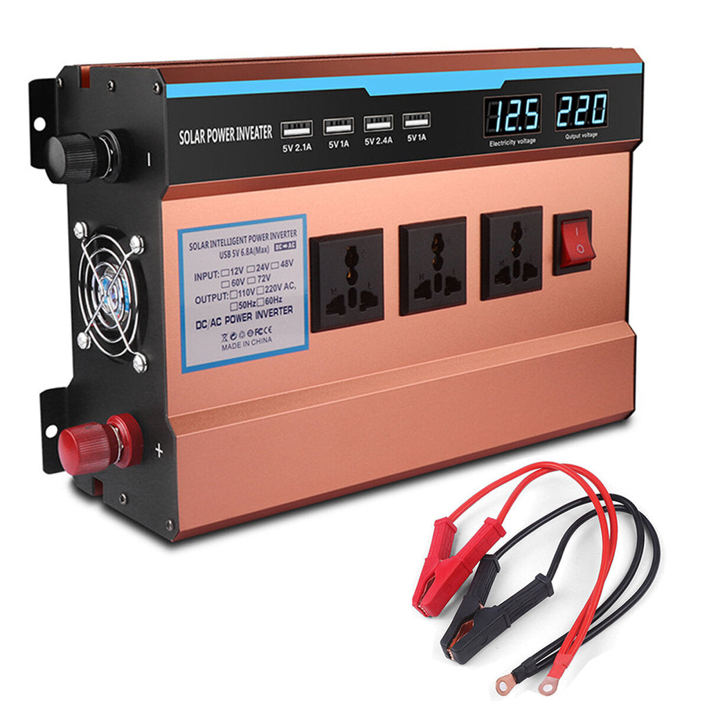 6000W Peak Solar Power Inverter DC 12V/24V To AC 220V Converter