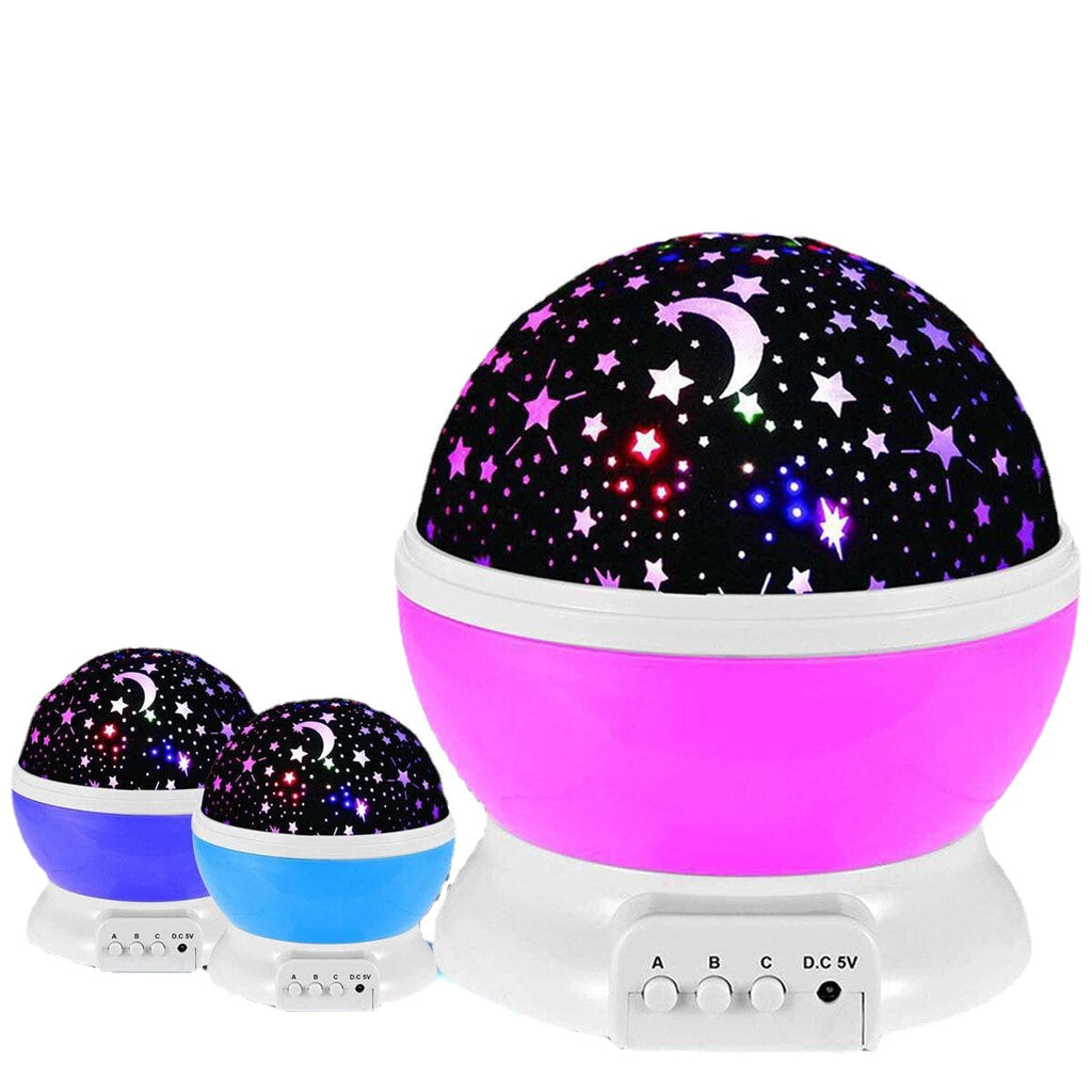 LED Starry Projector Lamp Baby Night Light USB Romantic Rotating Moon Cosmos Sky Star Projection Lamp For Kids Baby Bedroom Living Room