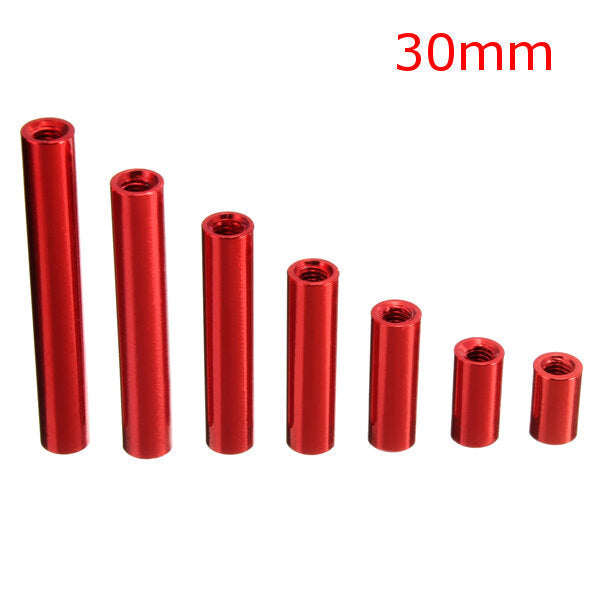 M3AR1 M3 Aluminum Alloy Standoff Studs 8-35mm Red Round PCB Board Spacers Standoffs 10pcs