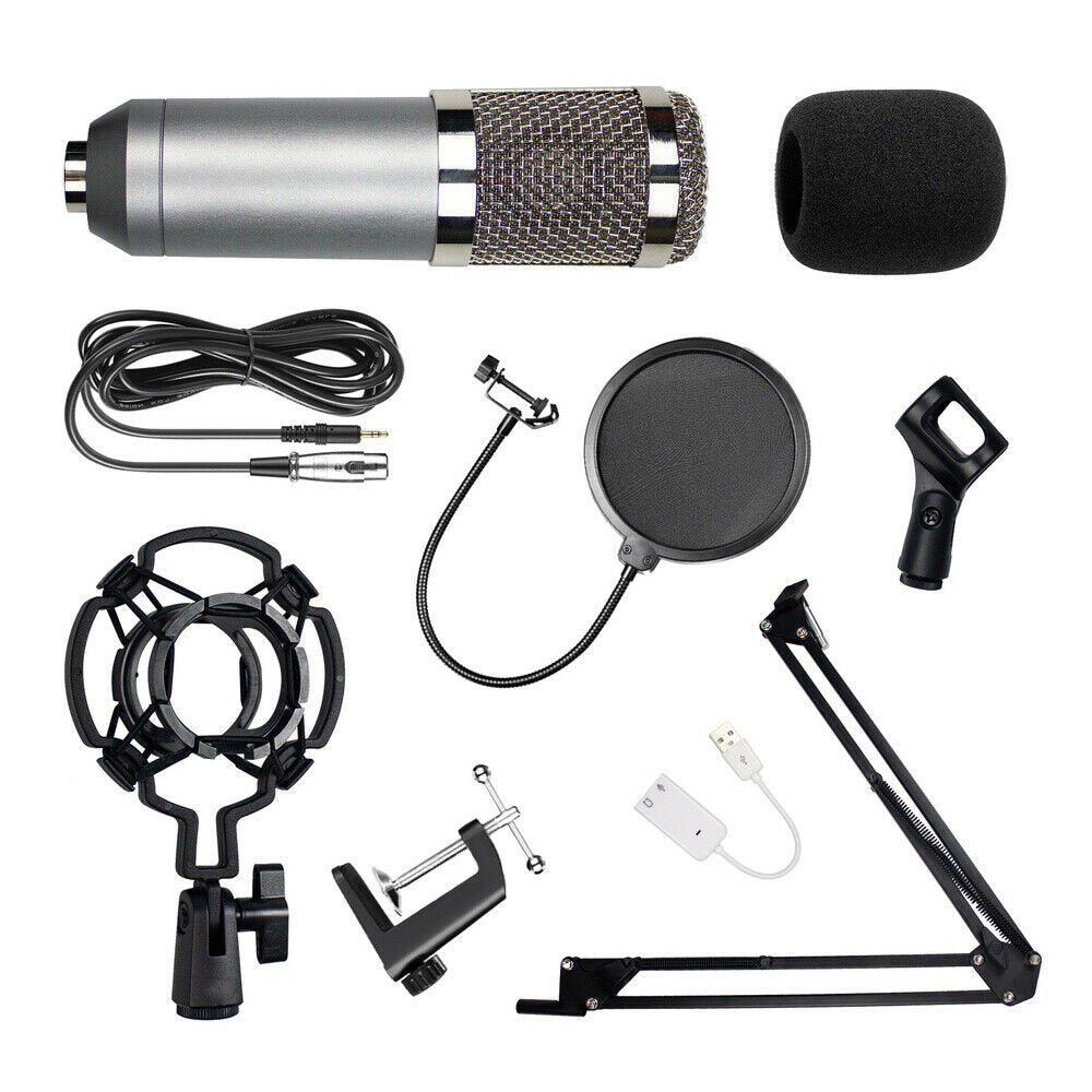 USB Condenser Microphone Computer K Song Wired Set Sound Card Blowout Prevention Net