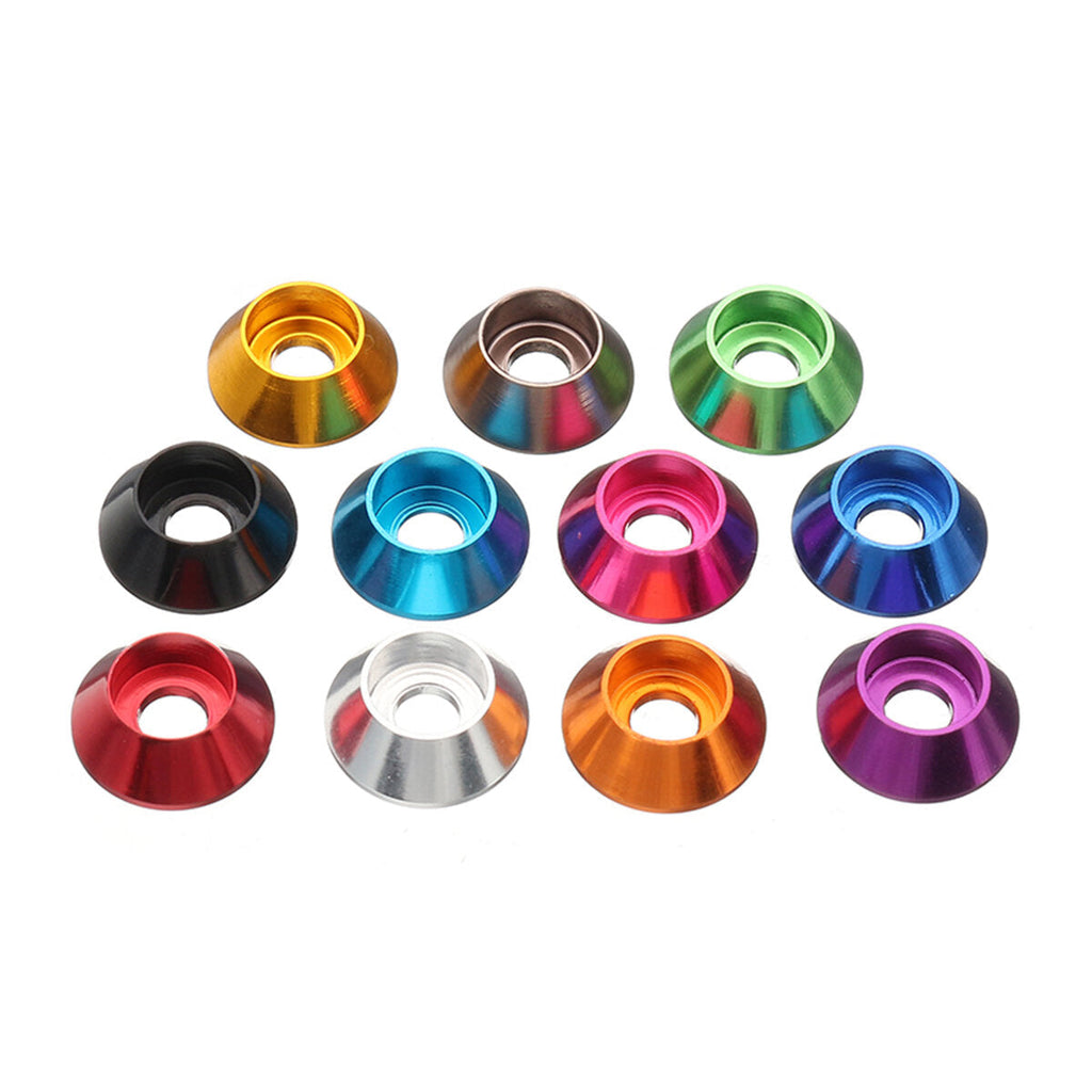 10Pcs M6 Cup Head Hex Screw Gasket Washer Nuts Aluminum Alloy Multicolor