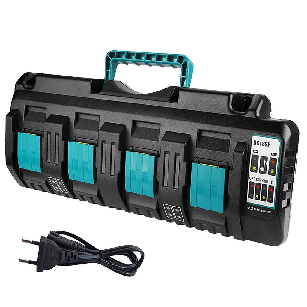 18V 2A/3A Current 4-Port Charger Replacement for Makita 14.4V-18V LXT Lithium Batteries BL1830 BL1840 BL1850 BL1860 BL1815 BL1430