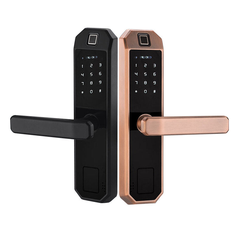 Smart Fingerprint Door Lock With Keypad Electronic Intelligent Security Lock Household Bedroom Anti-theft Door Password Card Key Locker