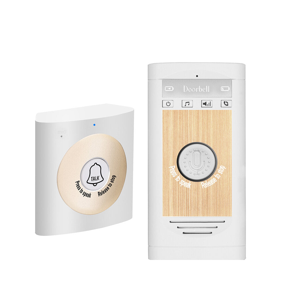 2-way Talk Monitor Wireless Voice Intercom Security Doorbell Indoor Unit Receiver with Outdoor Unit Button For Smart Home