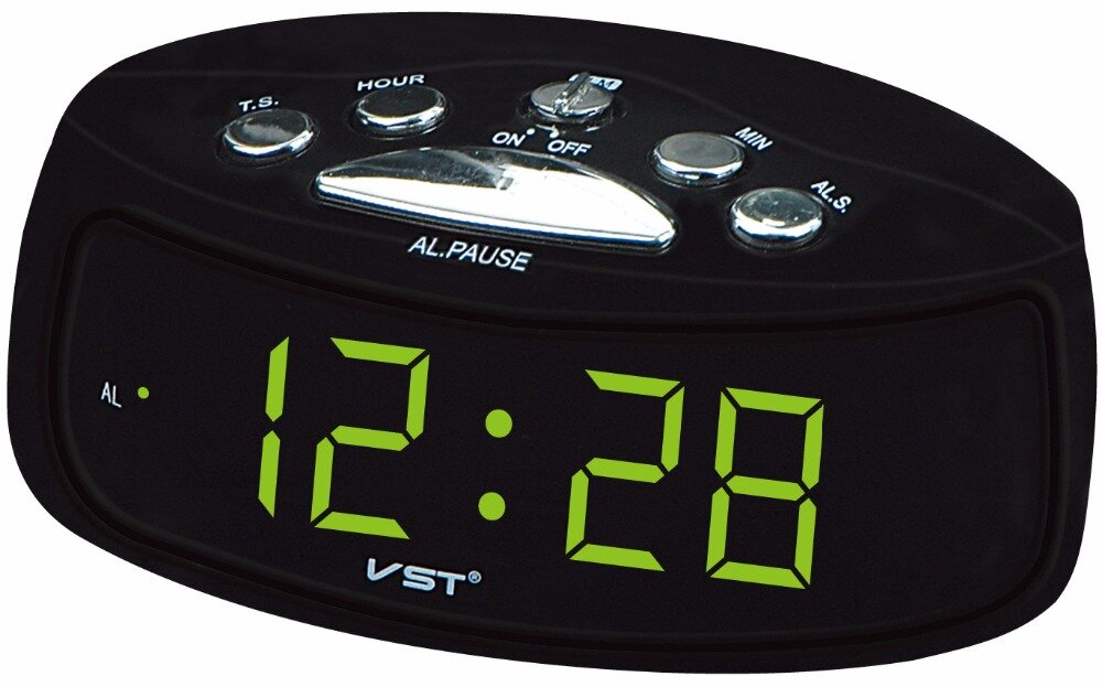 EU Plug AC Power Desktop Led Digital Alarm Clock With Blue Red Green Backlight