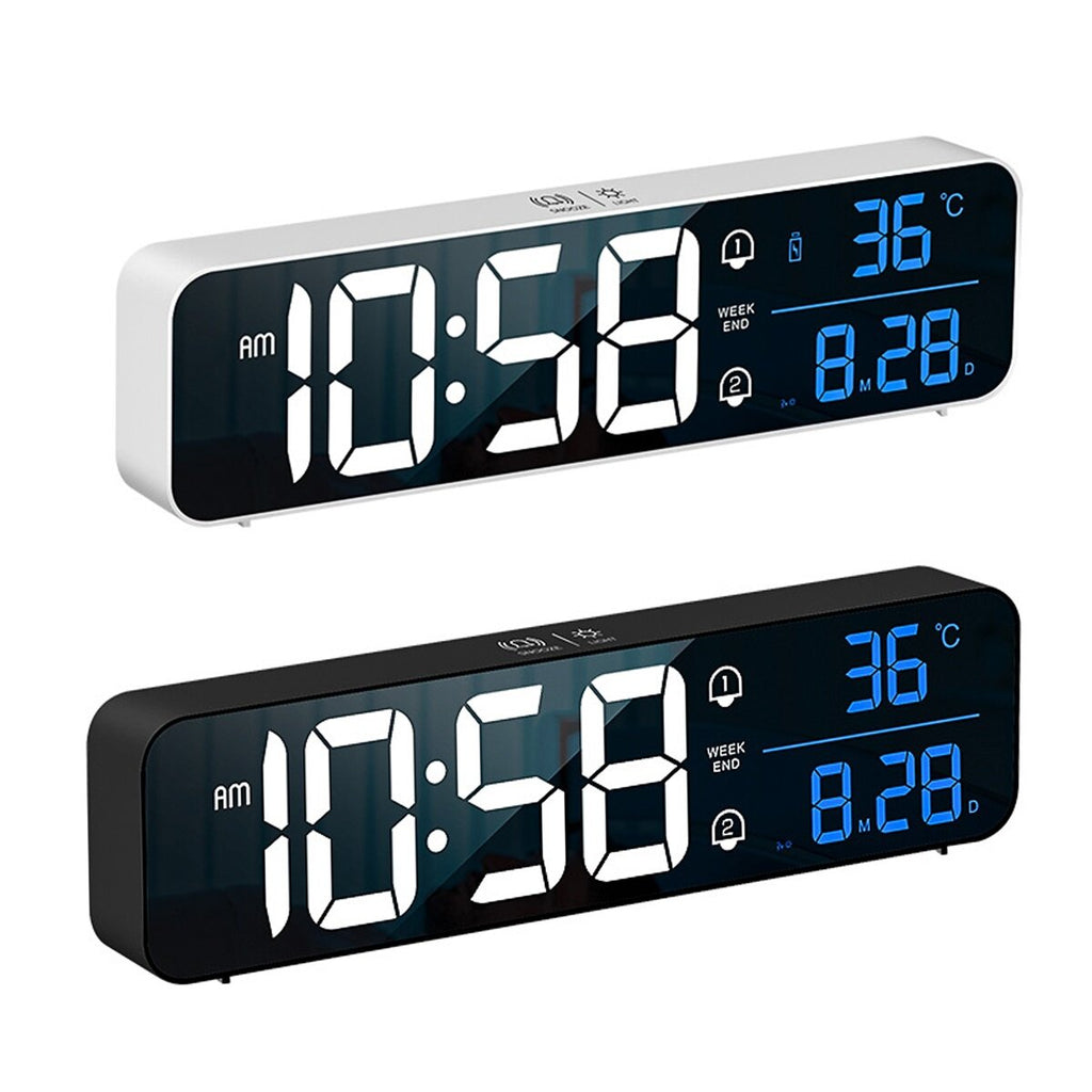 LED Digital Alarm Clock Watch Table Digital Snooze USB Wireless Mirror Clocks for Bedrooms