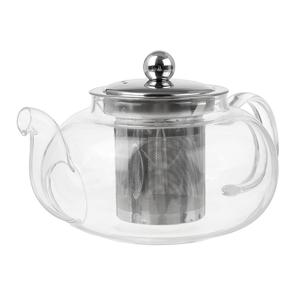 Glass Teapot 600-1000ML Coffee Tea Pot With Stainless Steel Glass Filter Infuser