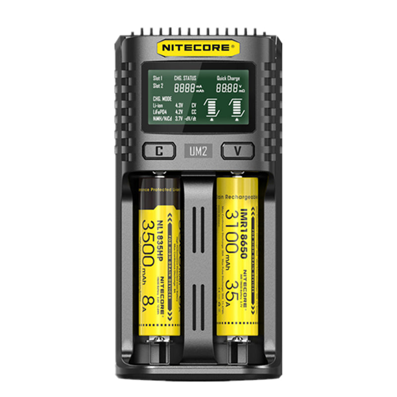 LCD Screen Display 5V/2A Lithium Battery Charger 2-Slots Smart Rapid Charger For NITECORE 18650 Battery 