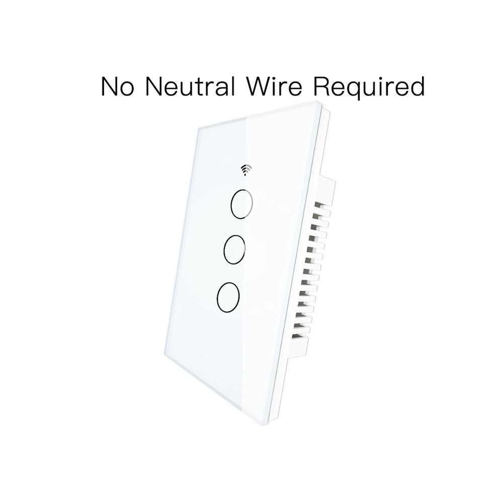 WiFi Smart Wall Touch Switch No Neutral Wire Needed 250V Smart Single Wire Wall Switch Work with Alexa Google Home