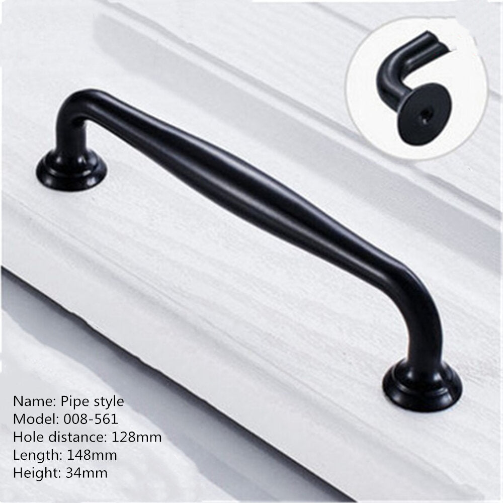 Aluminum Alloy Black Handles For Furniture Cabinet Knobs And Handles Kitchen Handles Drawer Knobs Cabinet Pulls Cupboard Handles Knobs