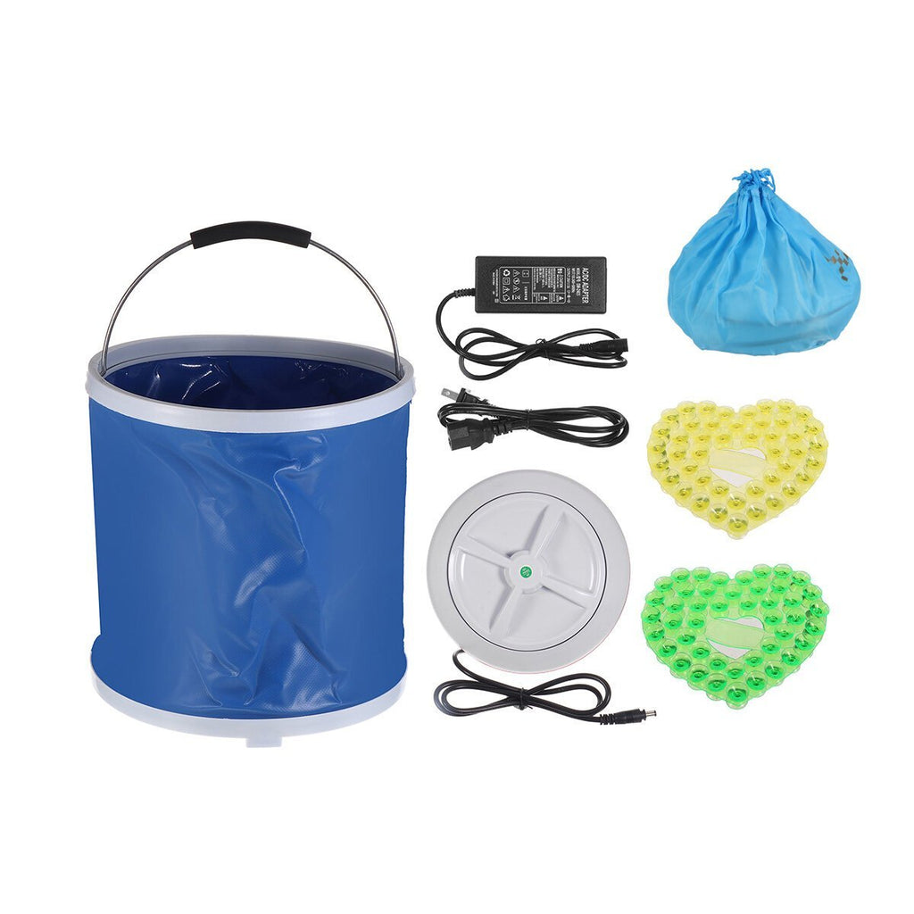 Portable Mini Turbine Clothes Washing Machine 20L Compact 110-240V Foldable Ultrasonic Washer for Travel Home Camping