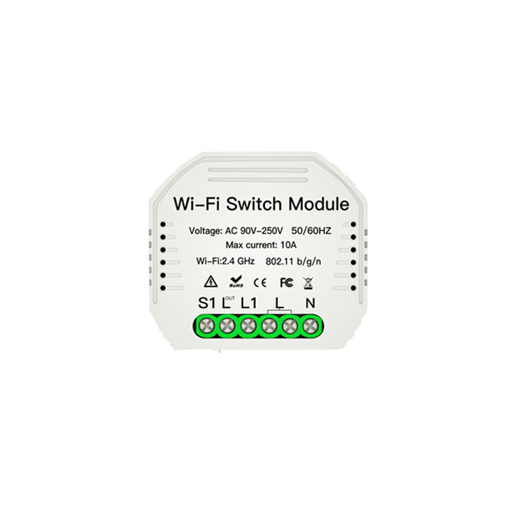 Two Way WIFI Smart250V Light Switch Diy Breakers Module Smart Life/Tuya APP Remote Control Works With Alexa Google Home Din Rail Mounting