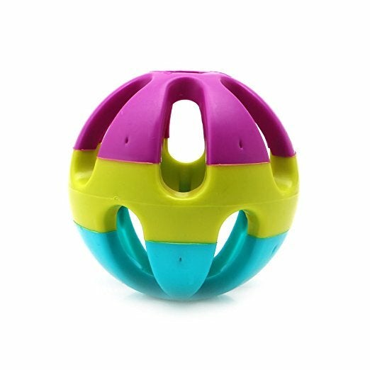 ABS Plastic Dog Toy Happy Jingle Bell Ball Chewing Ball Funny Pet Interactive Fetch Play