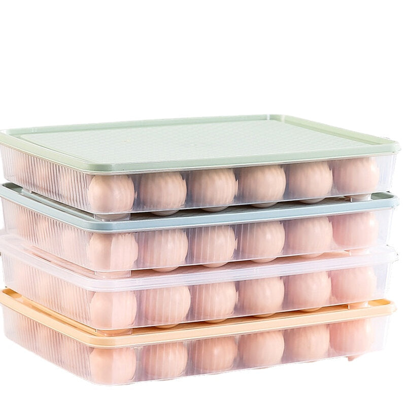 Kitchen 24 Grid Egg Carton Refrigerator Storage Box Portable Picnic Plastic Egg Carton Egg Tray