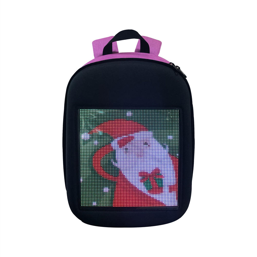 LED Screen Dynamic Backpack DIY Backpack WiFi LED City Walking Advertising BackBag Stationery Students Supplies