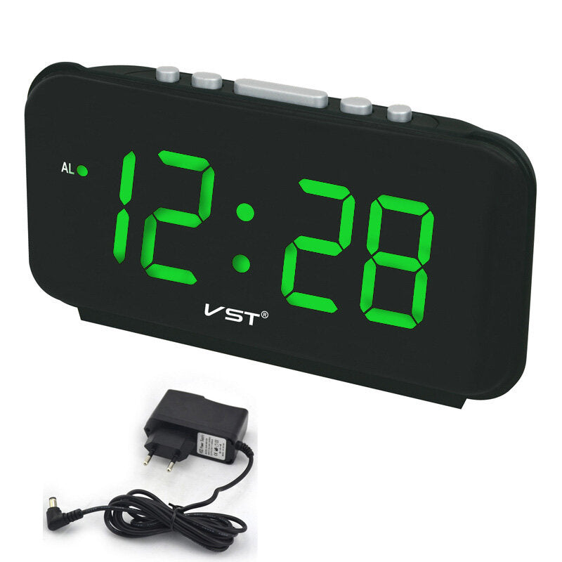 Digital Alarm Clocks EU Plug AC Power Electronic Table Clocks With 1.8 Large LED Display