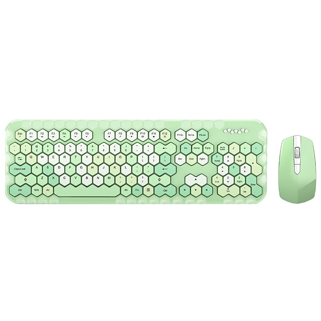 2.4G Wireless Keyboard & Mouse Set 104 Keys Honeycomb Keycaps Keyboard Office Mouse Combo for Laptop PC