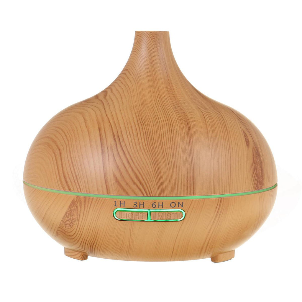 550ML Aroma Air Humidifier Wood Grain with LED Lights Essential Oil Diffuser Aromatherapy Electric Mist Maker for Home