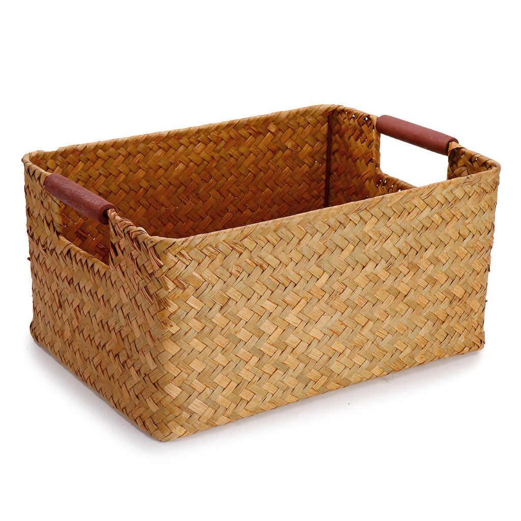 Seaweed Woven Storage Basket Fruit Sundries Home Organizer Fruit Container