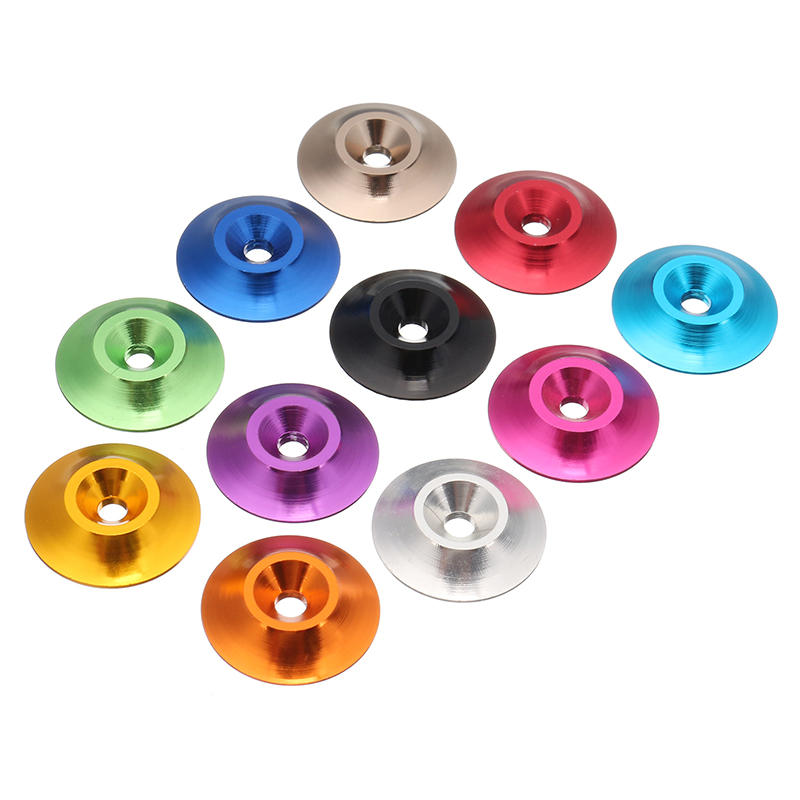 10cs M3 Countersunk Conical Grommet Gasket Washer Spacer Multi-color