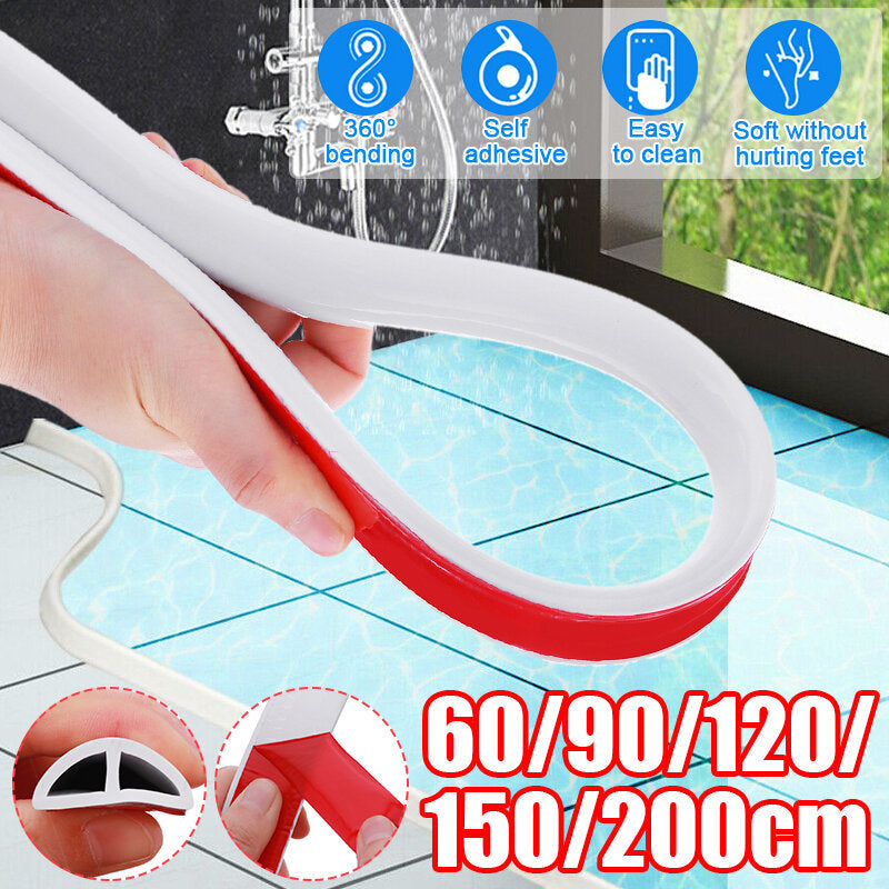 Household Waterproof Strip Water Retention Silicone Threshold Dam Adhesive Strip Bathroom Shower Barrier Holder Seal Strip Bathroom Accessories