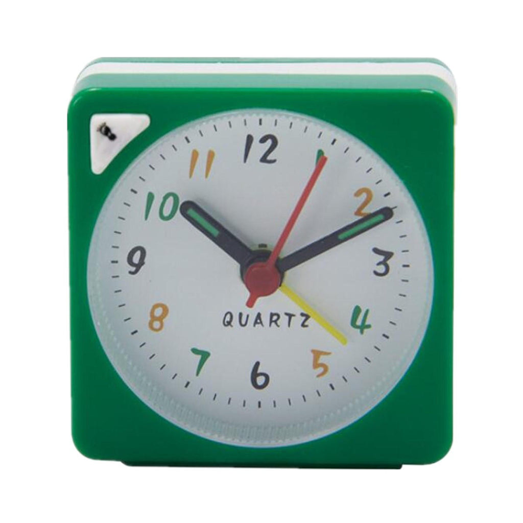 Mini Travel Alarm Clock Analogue Quartz LED Light With Snooze