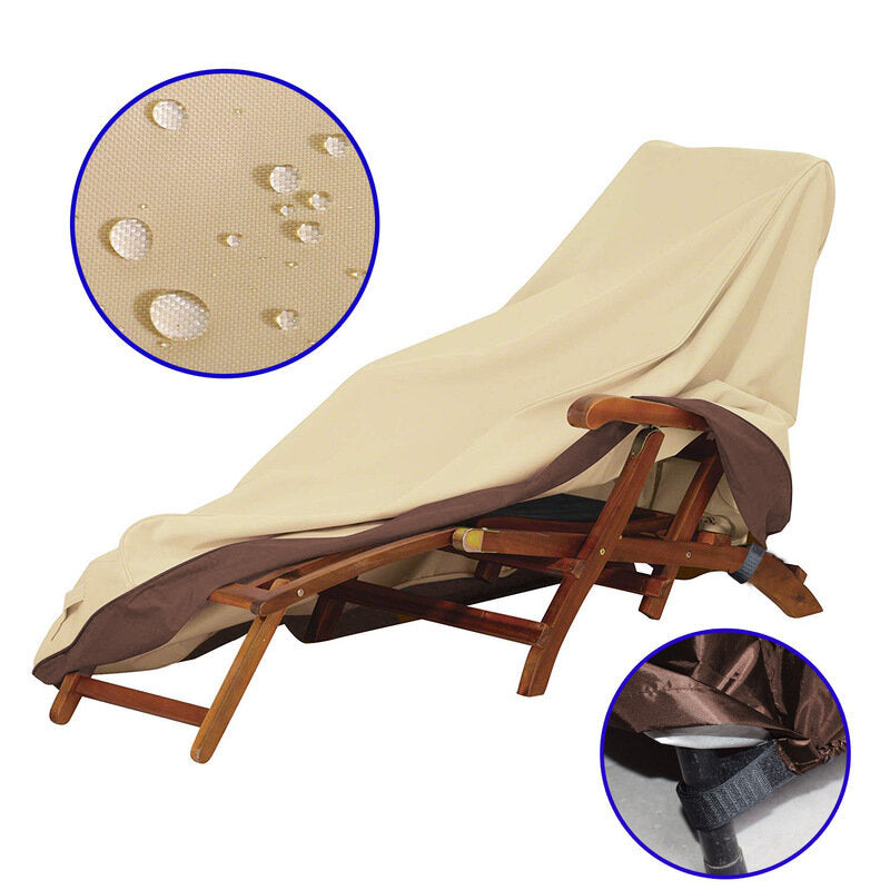 600D Waterproof Chair Cover Patio Chaise Lounge Protector Heavy Duty UV Resistant Furniture Covers Outdoor Garden