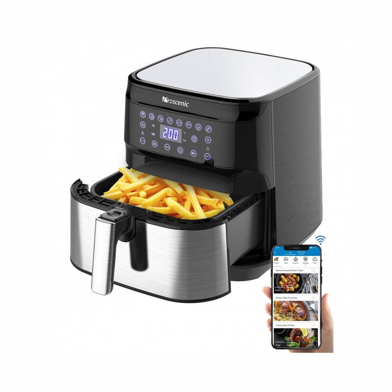 1700W 220V 5.5L Air Fryer APP Control 8+1 Cooking Functions Preheat & Warm Keeping Hot Oven Cooker with Touch Screen Control