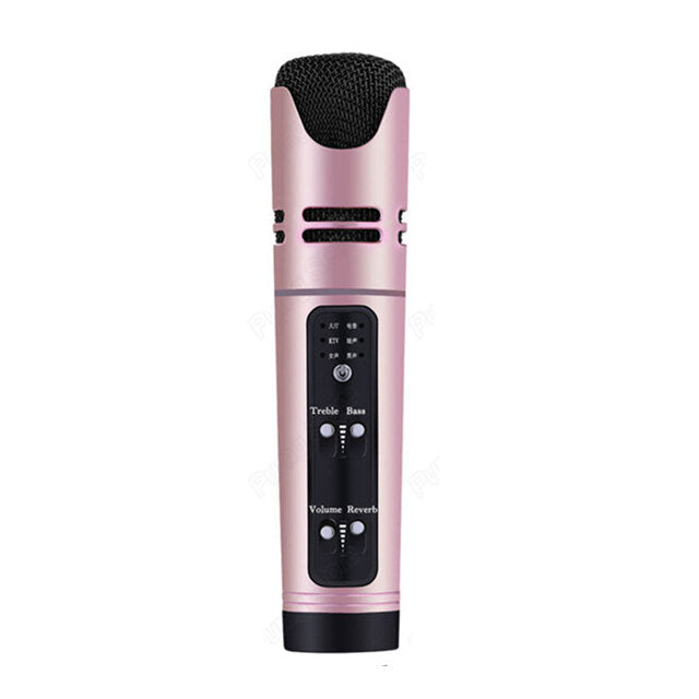 DSP Metal Handheld Wireless Recording Karaoke Microphone Support 6 Voice Voice-Changing Built-In Sound Card Anchor Live Singing Microphones