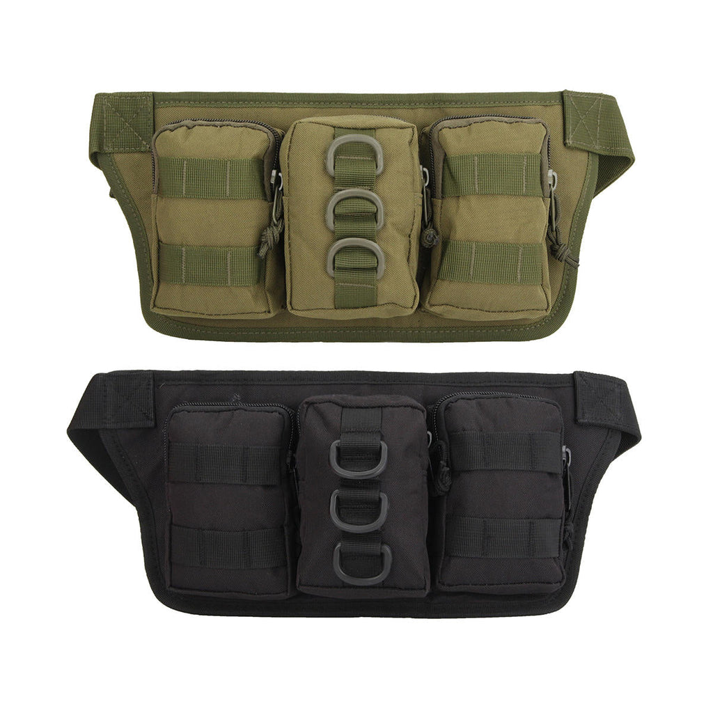 1PC Outdoor Sport 3 Pockets High Capacity Tactical Waist Bag Handbag Gym Bag For Running Fitness Hiking Camping