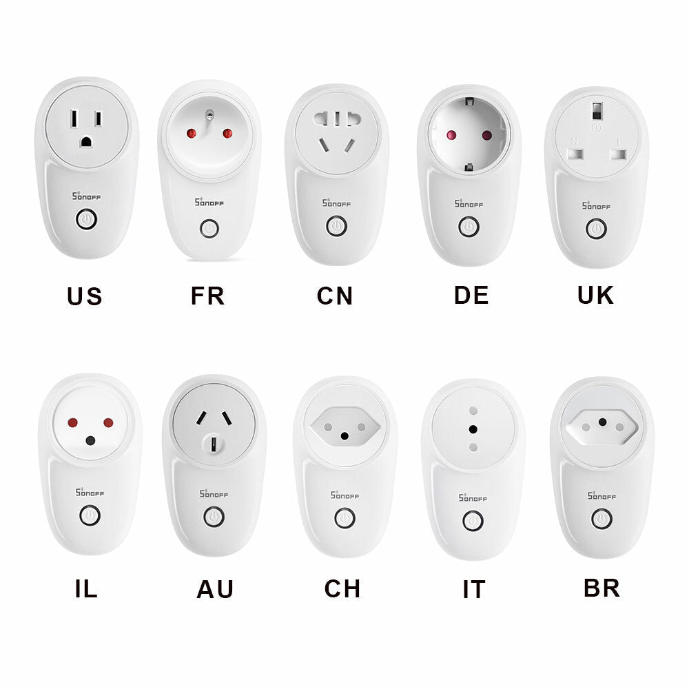 Smart WIFI Socket CN/US/UK/AU/DE/FR/BR/CH/IL/IT Wireless Plug Power Sockets Smart Home Switch Work With Alexa Google Assistant IFTTT,S26 10A