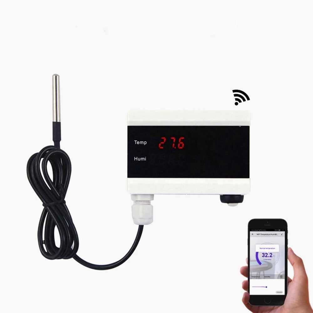 WiFi Temperature Sensor Thermometer Detector Smart Life App Alert Home Thermostat Control Alarm Remote Monitor Freezer Test