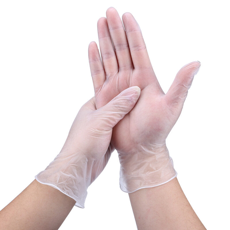 100PCS Disposable Gloves Cleaning Protective Latex Free Gloves Examination Powder Free Food Safe PVC Glove