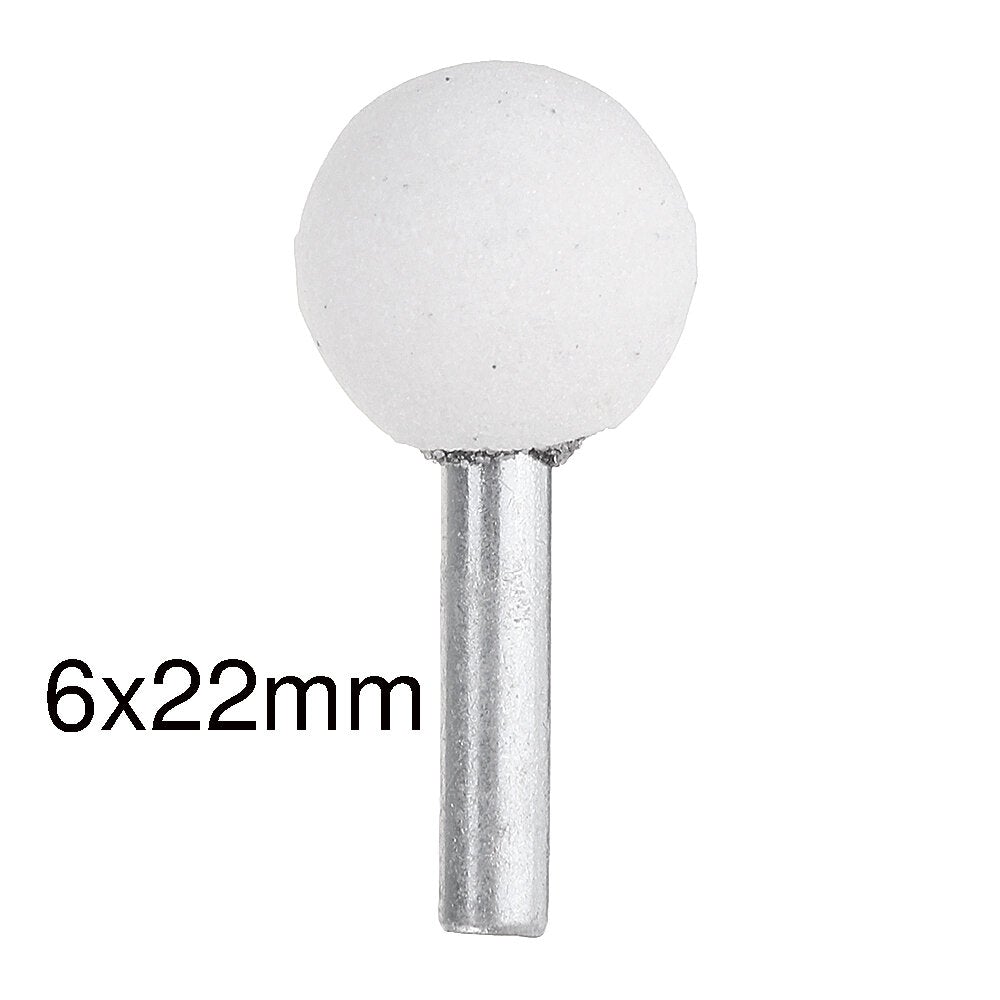 10pcs 3x12/6x22/6x25mm Abrasive Mounted Grinding Stone Spherical Head Wheel Abrasive Tools for Rotary Tool