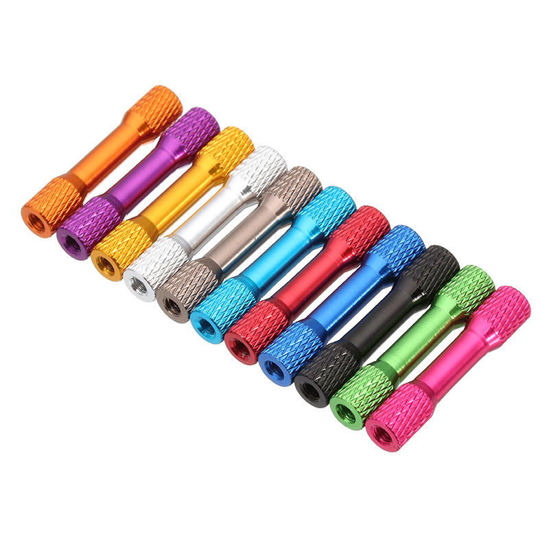 10Pcs M3 30mm Knurled Standoff Aluminum Alloy Multicolor