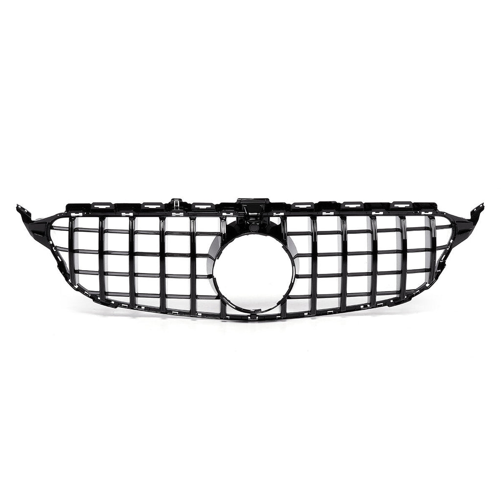 GTR Style Front Grille with Camera Hole For Mercedes Benz C class W205 C200 C250 C300 C350 2015-2018