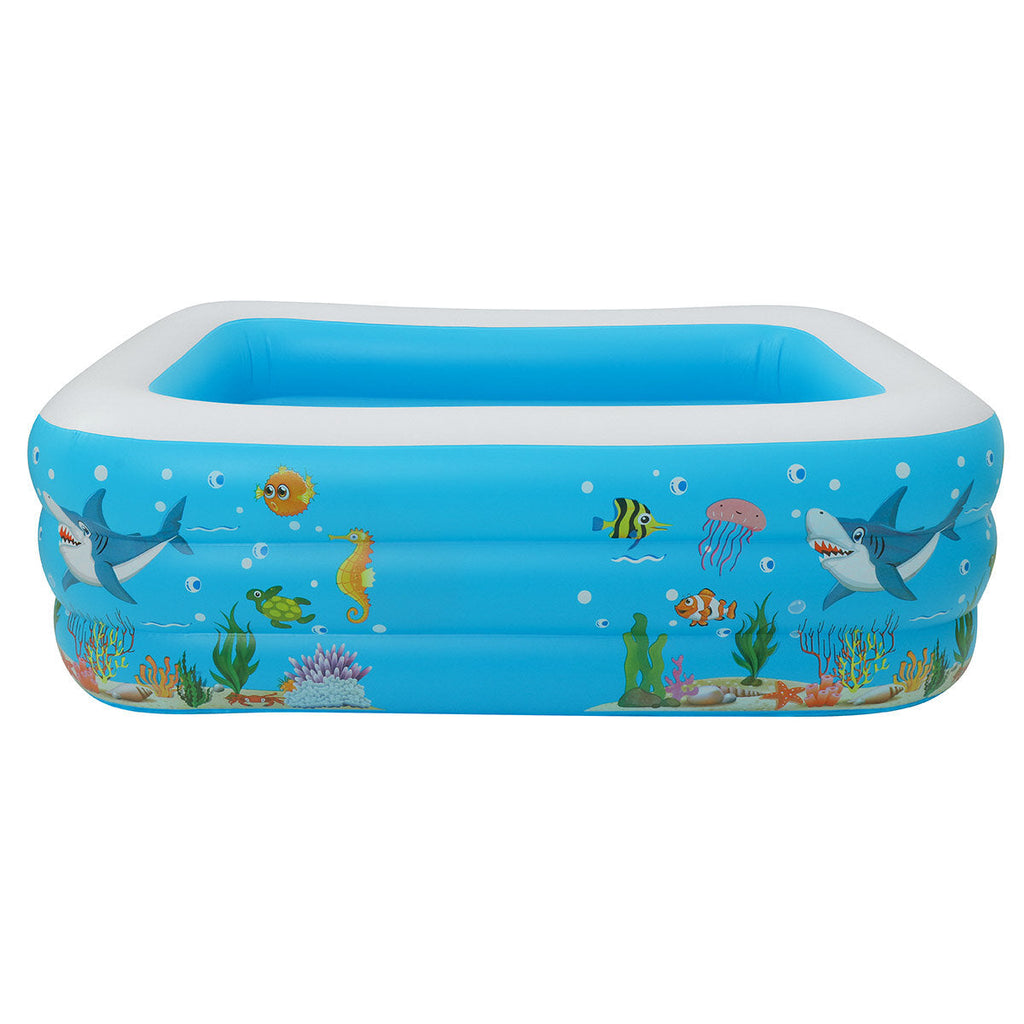 120-150CM Family Inflatable Swimming Pool 3-Ring Thicken Summer Backyard Inflate Bathtub for Kids Adults Babies