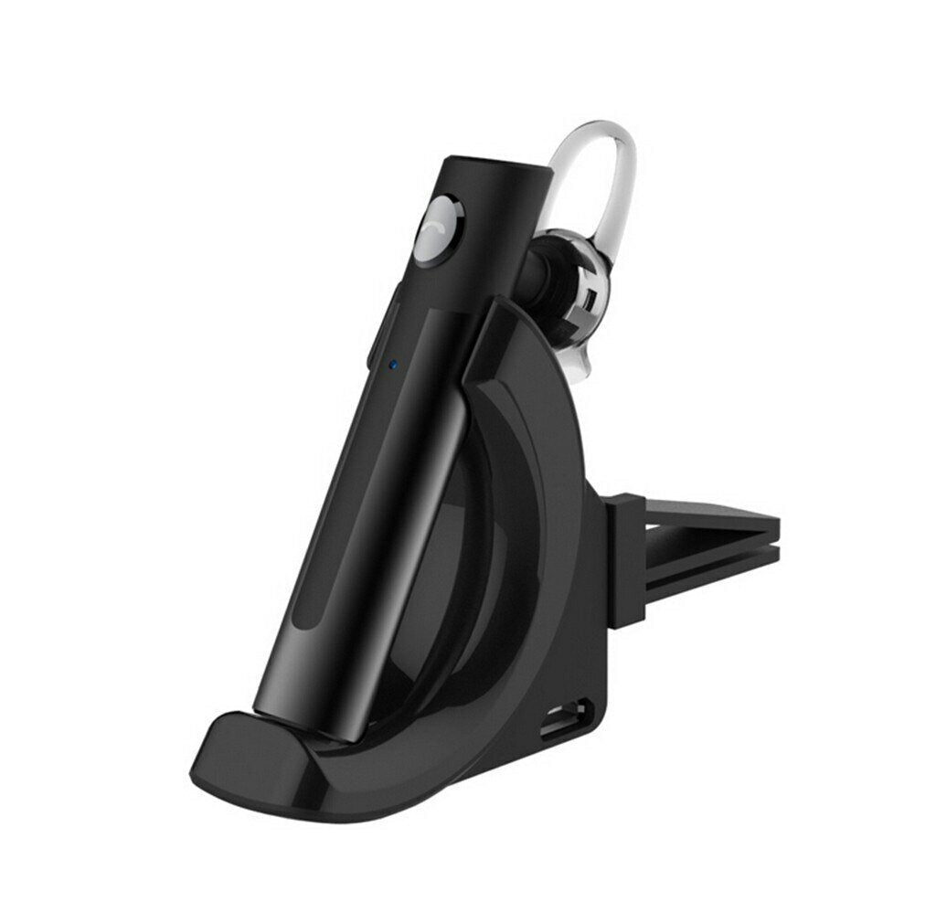 Hi-Fi Bluetooth Earphone DSP Noise Reduction Long Standup Single Ear Earbuds with USB Charging Magnetic Car Headphone Mount Holder