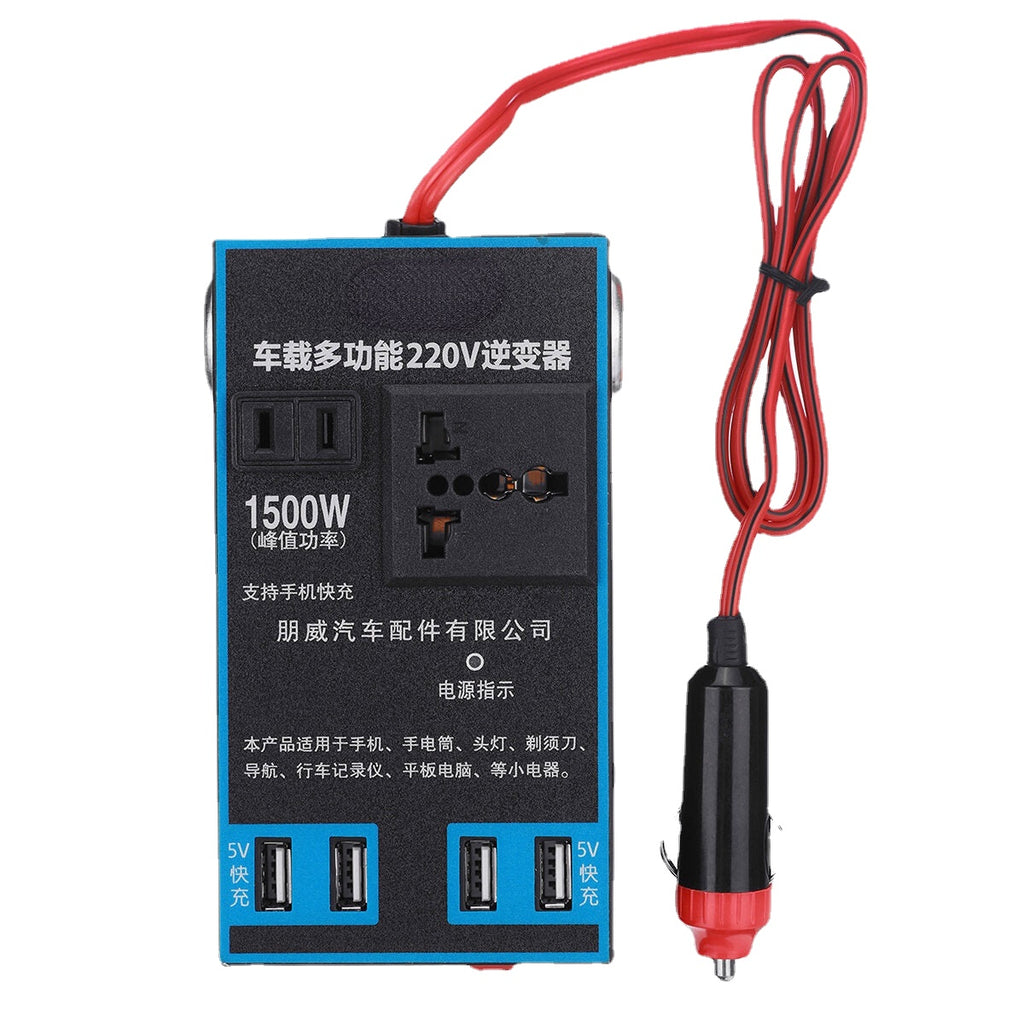 1500W Solar Power Inverter 12V/24V DC to 220V AC Converter 4X USB Car Inverter