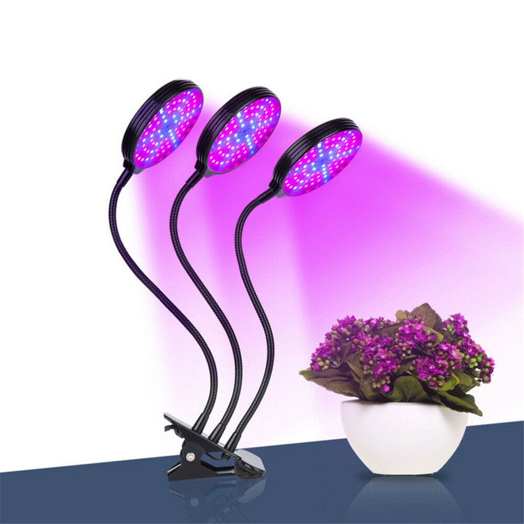 1/2/3 Head Plant Grow Light Head LED Lamp Hydroponics Greenhouse Garden 360 Flexible Indoor Dimmable