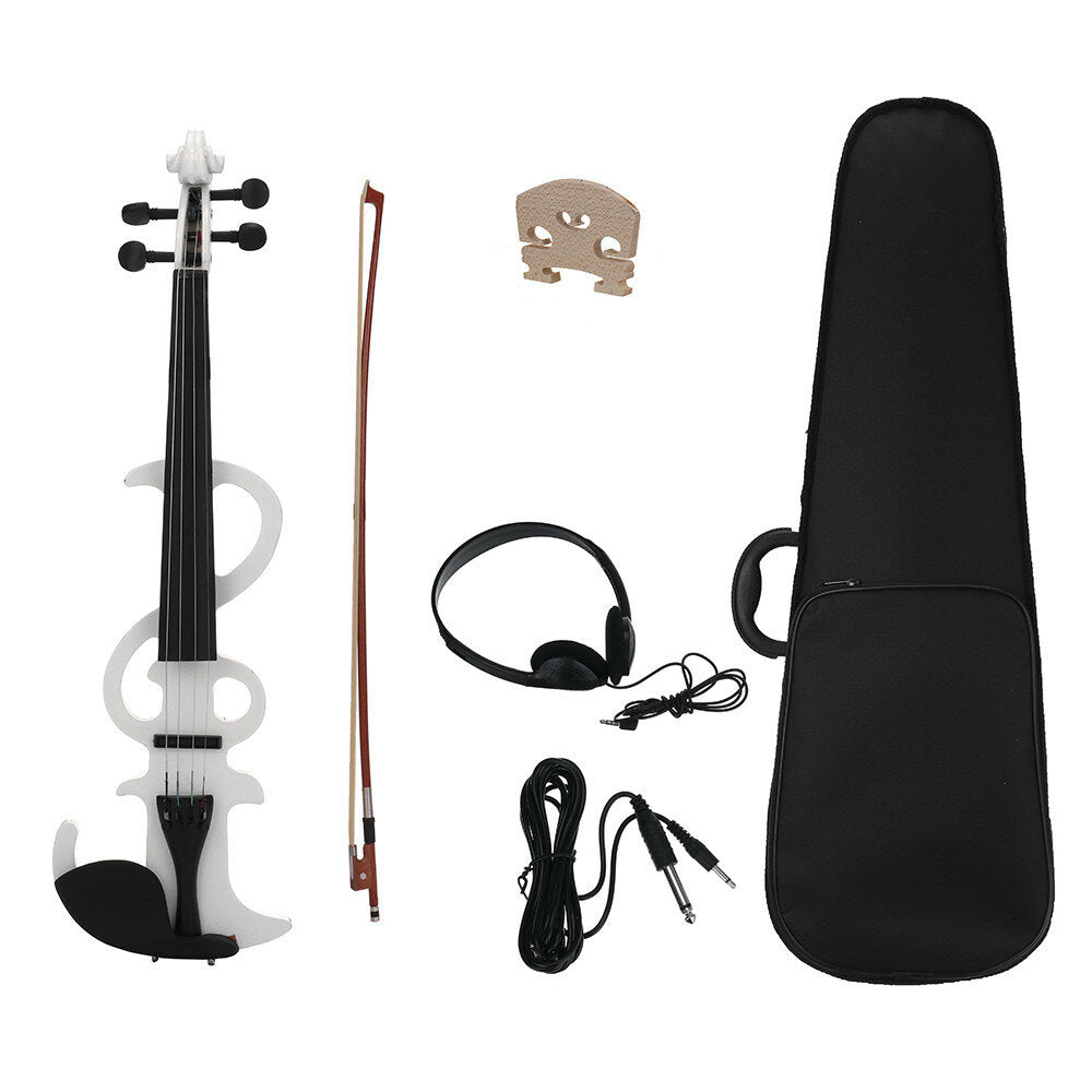 Electric Violin 4/4 Electric Silent Violin Full Size Violin Ebony Fretboard with Bag