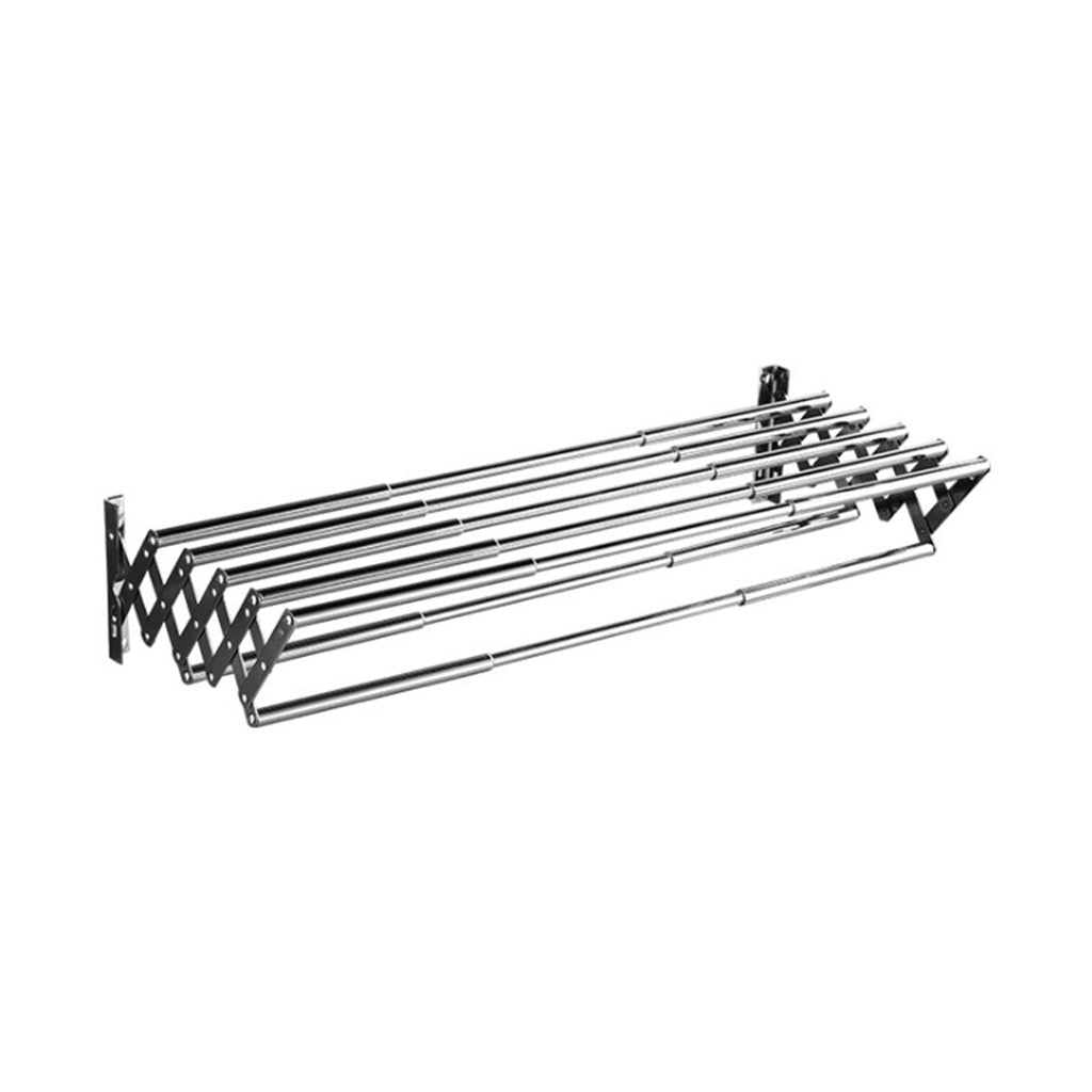 Telescopic Perforated Towel Rack Stainless Steel Wall Mount Expandable Towel Rack Clothes Shelf Laundry Bathroom Storage Rack