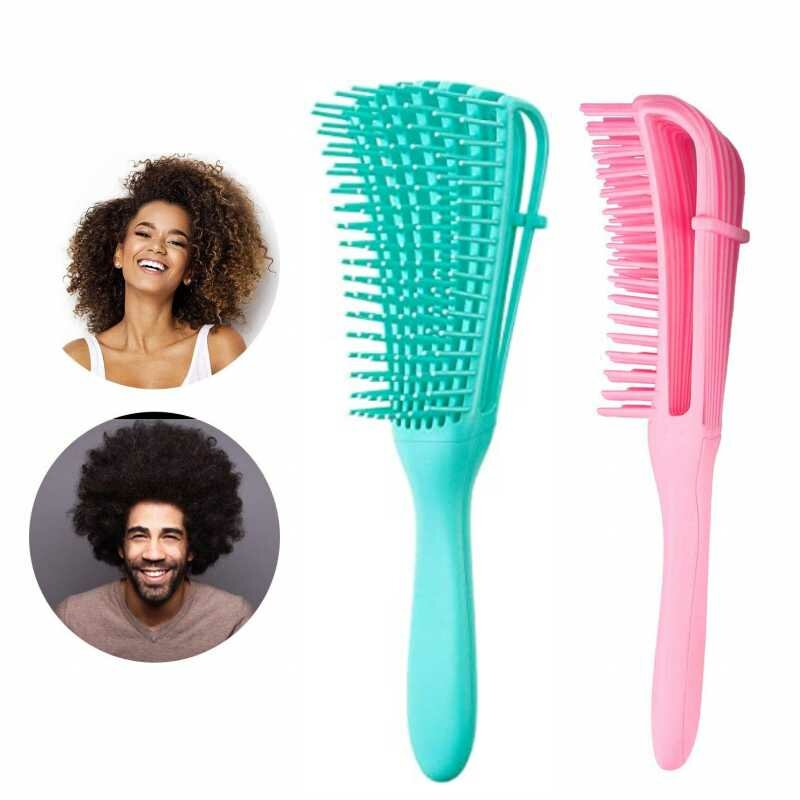 Detangling Brush For Curly Hair Knots Easy Clean Combs Afro America/African Hair