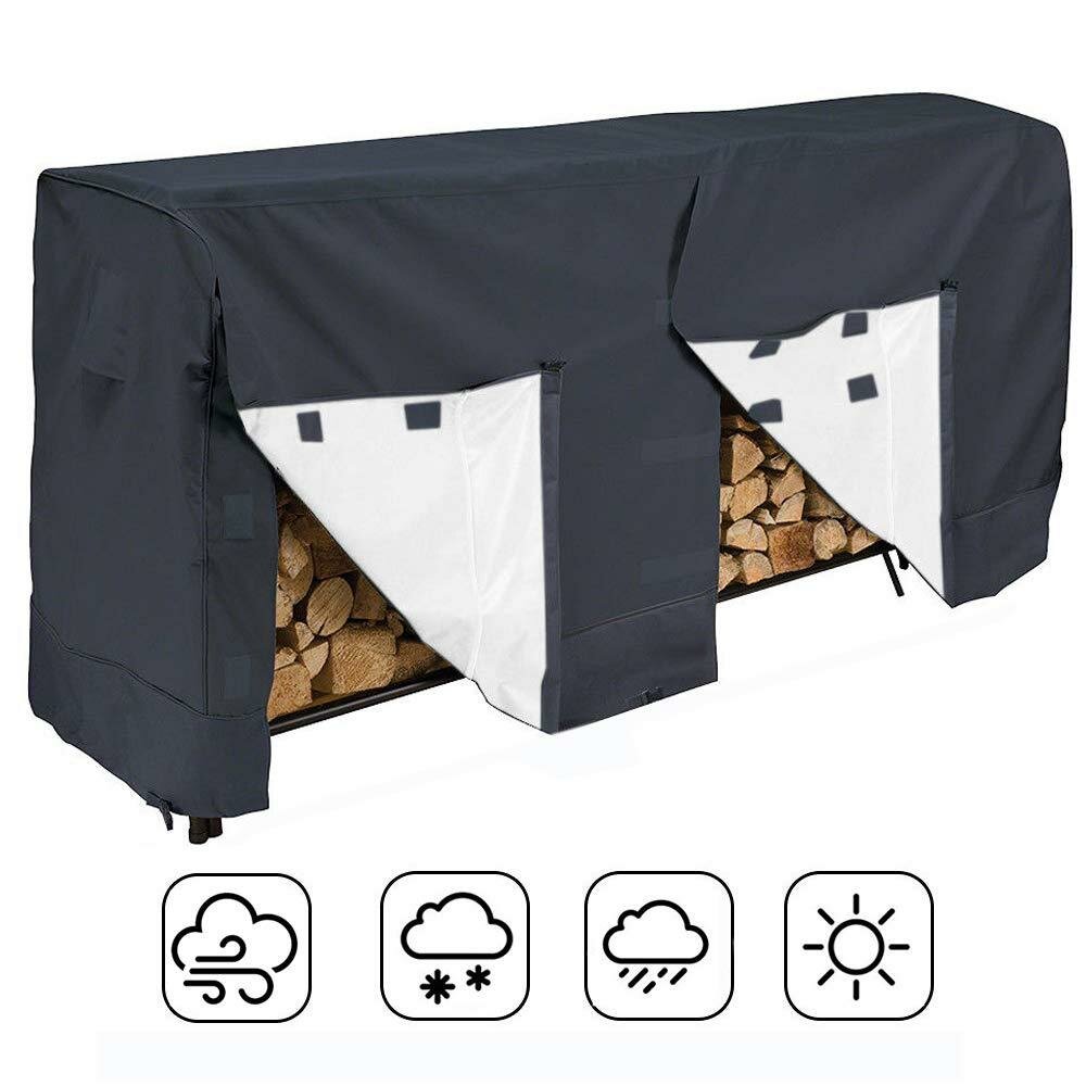 Waterproof Outdoor Patio Garden Firewood Rack Log Waterproof Cover Heavy Duty Wood Storage Dustproof Protection Cover Zippered