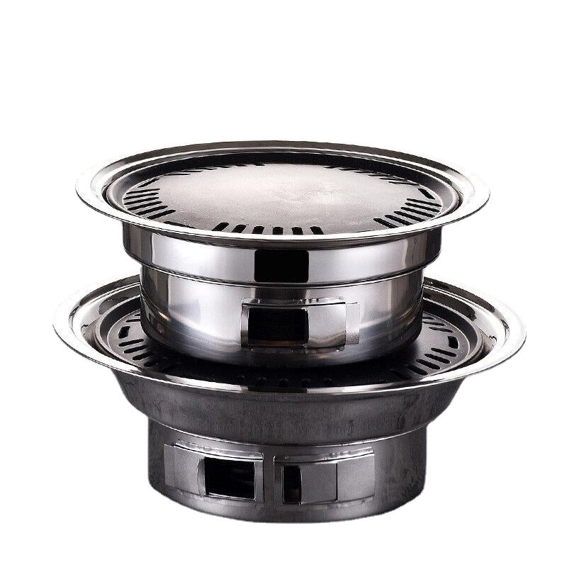 7PCS/Set Stainless Steel Korean Charcoal Barbecue Grill Home/Outdoor Camping Portable Smokeless Barbecue Stove