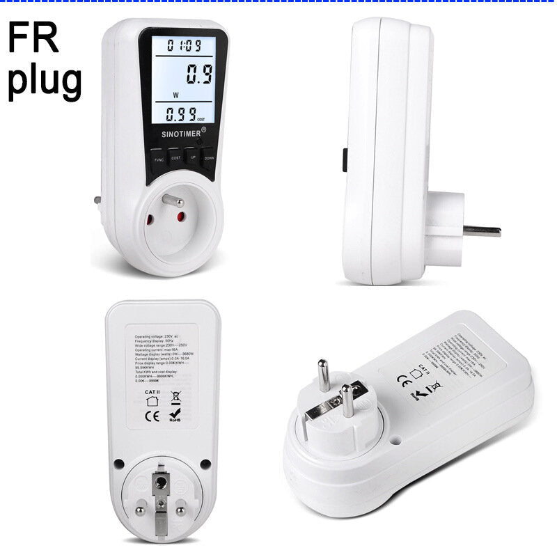 Plug Socket Digital Wattmeter Meter Power Consumption Watt Energy Meter KWh Electricity Analyzers Monitors with Backlight 110V/220V