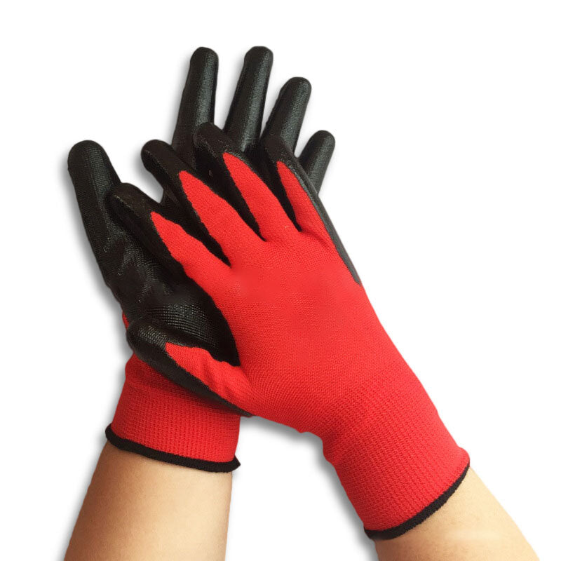 Garden Labour Protection Nylon Glove 1 Pair Nitrile Coated Working Gloves Anti Skid Wear Resistant