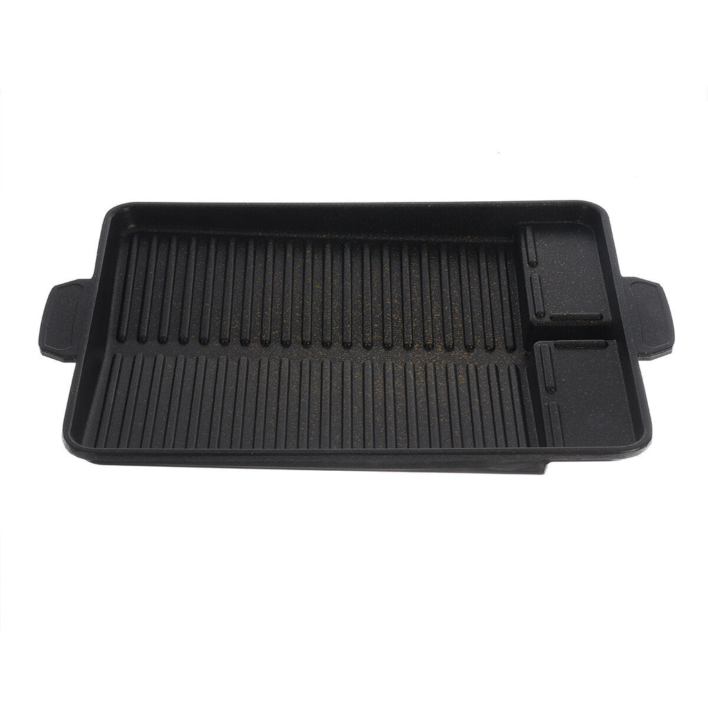 BBQ Grill Tray Cooking Plate Maifan Stone Coating Outdoor 32.5*26*4CM